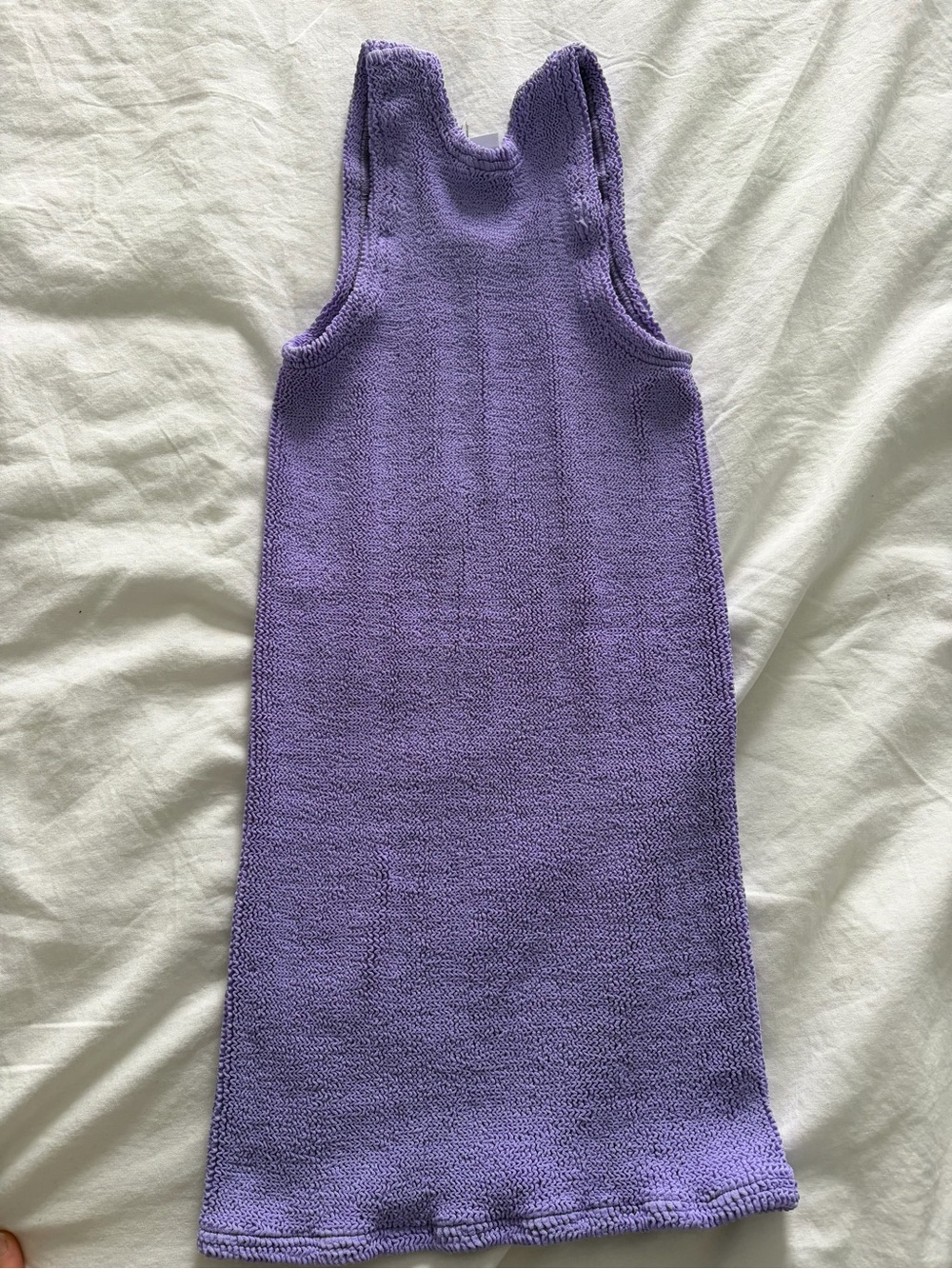 Hunza G Purple Lilac Ribbed Tank Mini Resortcore Swim Dress - Picture 8 of 13